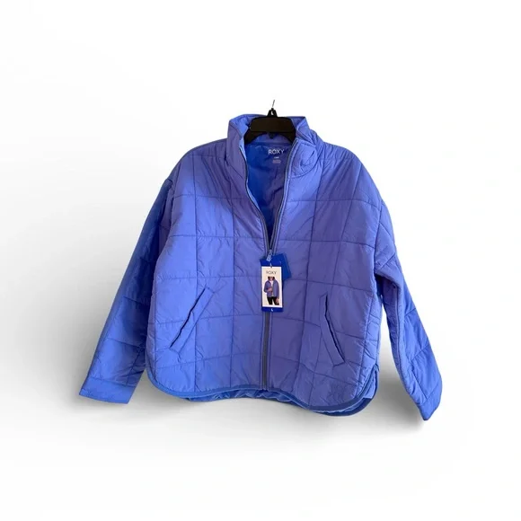 Roxy Quilted Puffer Jacket - Periwinkle Blue - Picture 2 of 10
